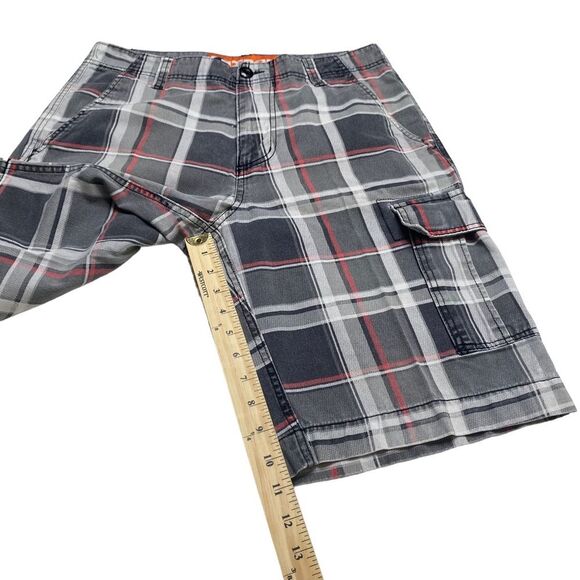 Iron Men’s Plaid Denim Cargo Shorts Sz 30 - Picture 9 of 14